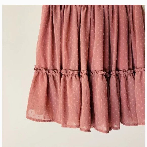 Simplee Apparel dusty rose tulle layered mini. - Picture 2 of 5